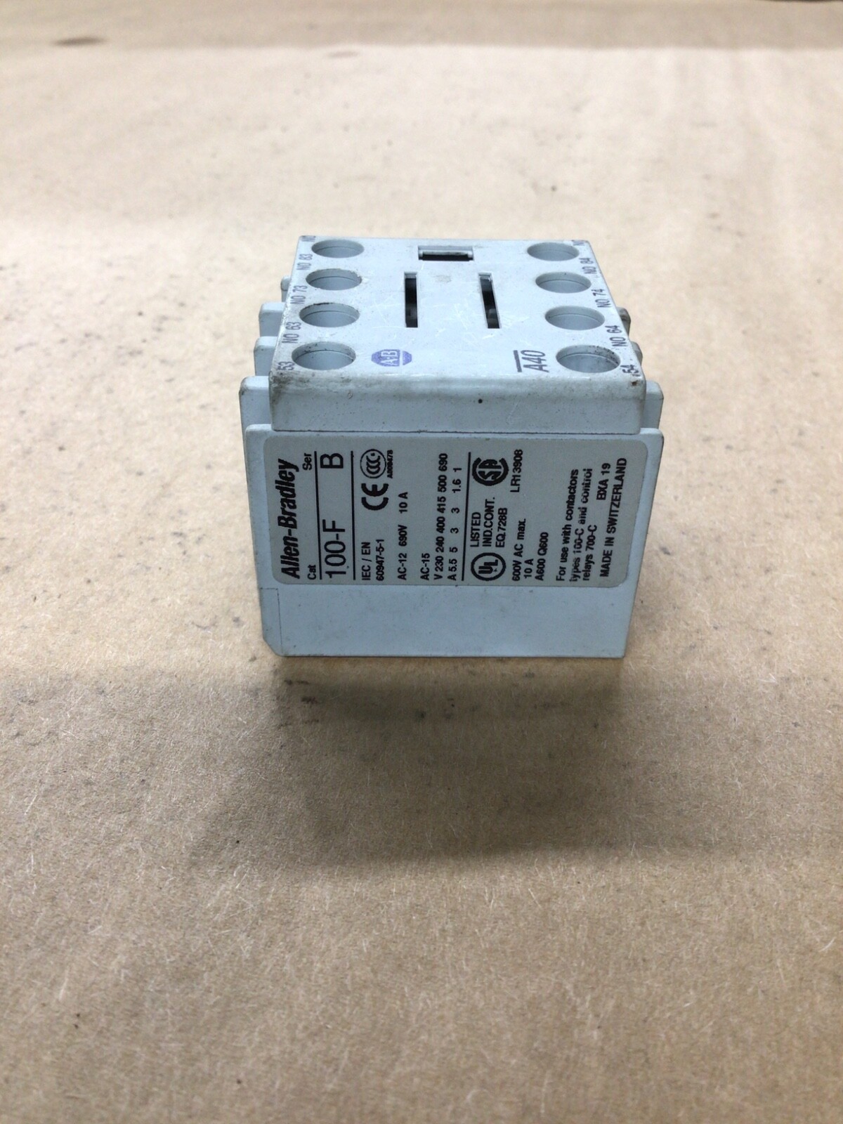 Allen Bradley 100-F Ser B Contact Block #4005J91