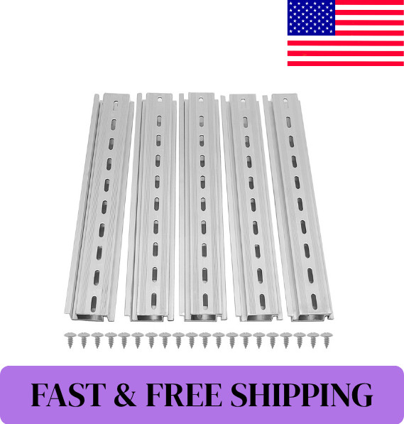 10 Pieces DIN Rail Slotted Aluminum RoHS 8 in. long 35mm 7.5mm 6.67 ft. Total