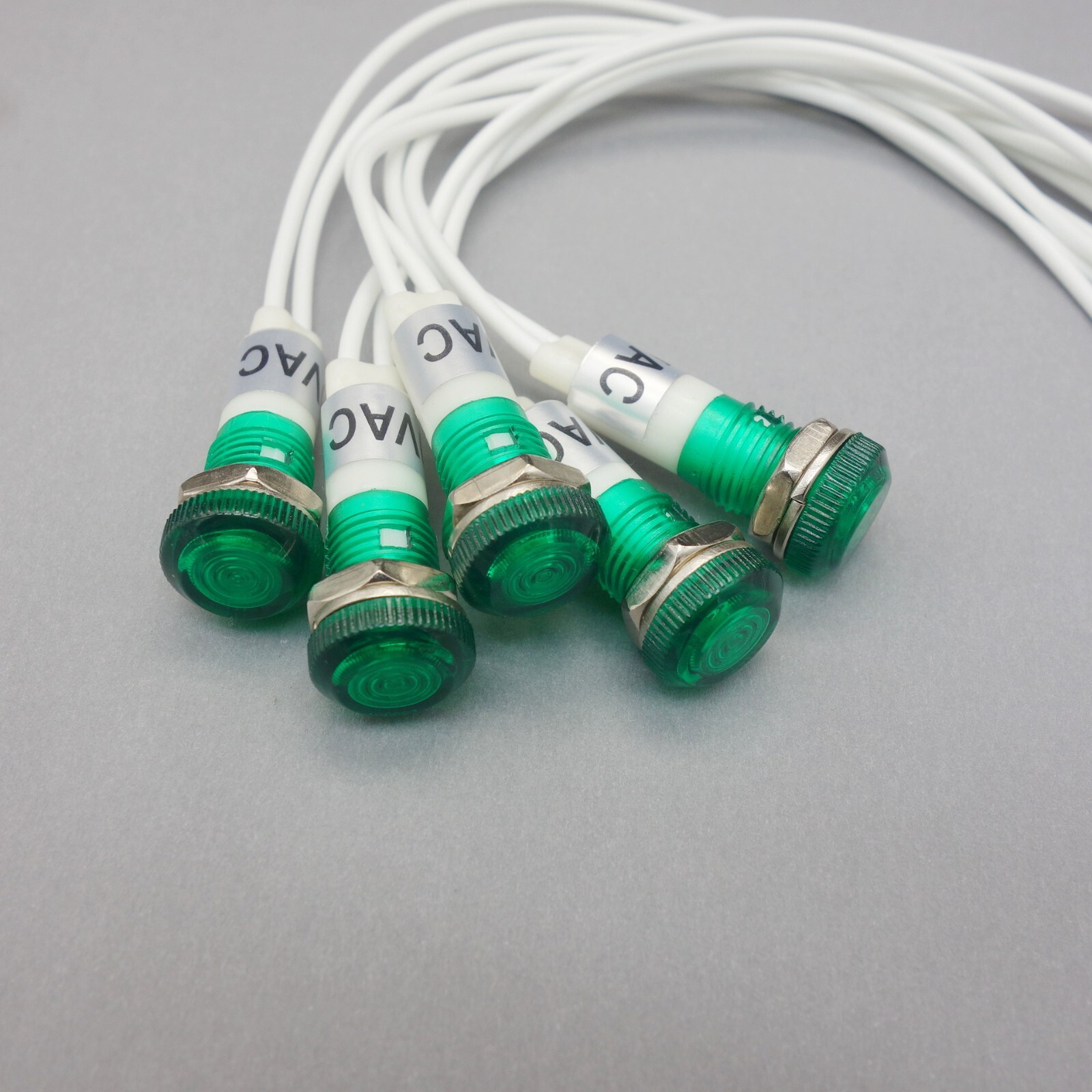 10Pcs 120V AC 10mm GREEN Panel Mounting LED Indication Signal Pilot Lights