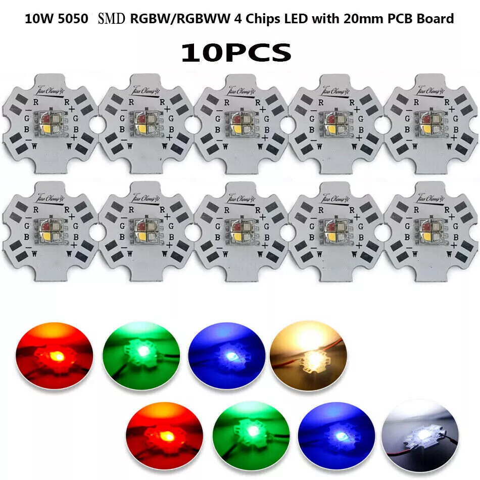 10W 5050 4 Chips RGBW RGBWW LED light-emitting diode with 20mm PCB 10PCS
