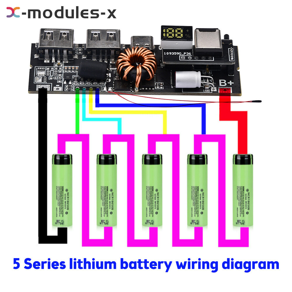 PD 3S 4S 5S 65W 100W Power Bank 6-port Two-way Fast Charging Mobile Power Module