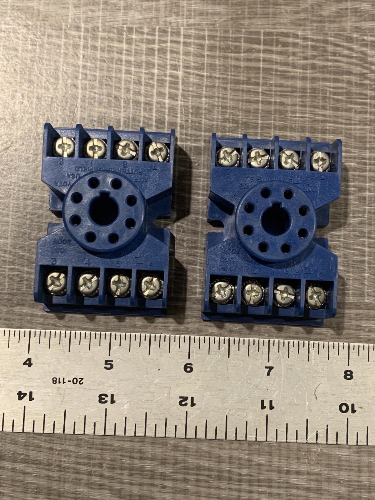 2 Pieces POTTER & BRUMFIELD 27E122 Relay Socket Blue, Made In The USA
