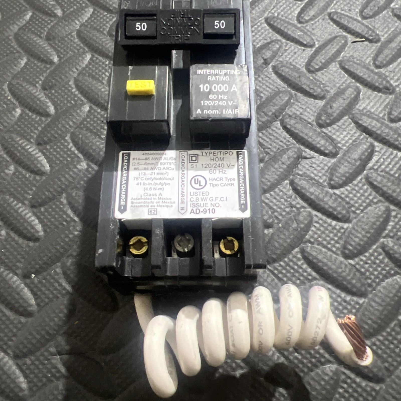 Square D Homeline HOM250GFI 2 Pole 50 Amp GFCI Circuit Breaker