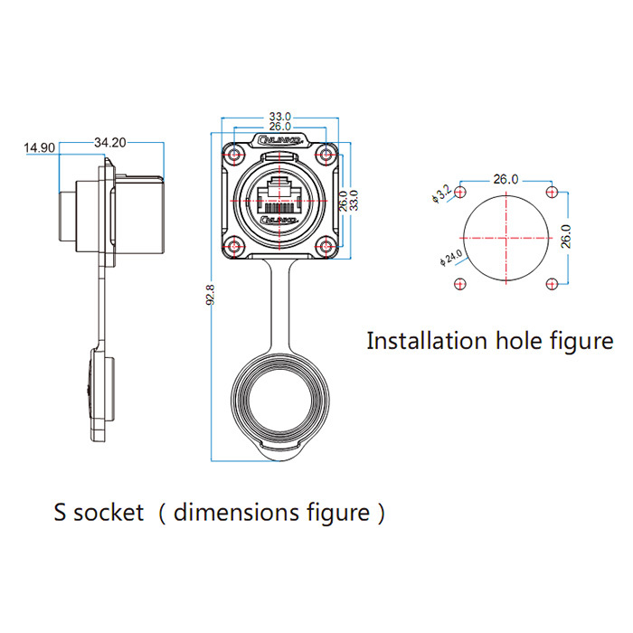 CNLINKO Ethernet Circular Connector RJ45 Plug & Socket Outdoor Waterproof IP67