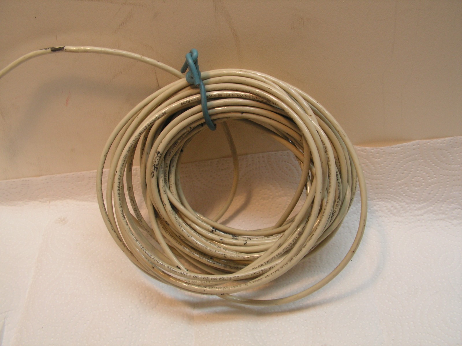 SOUTHWIRE#10 AWG Gauge 600V THHN Stranded Copper Wire UL Listed – White 38 Feet+