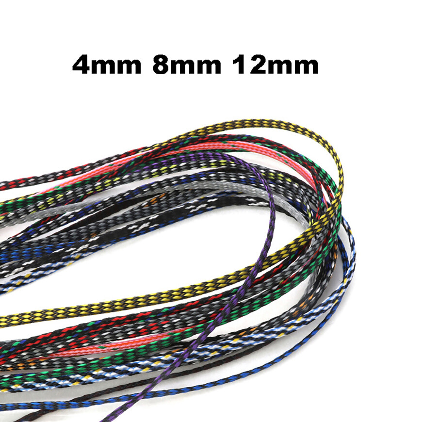 8mm (Cotton Yarn + PET) Expanding Braided Sleeving Wire Cable Harness Protection