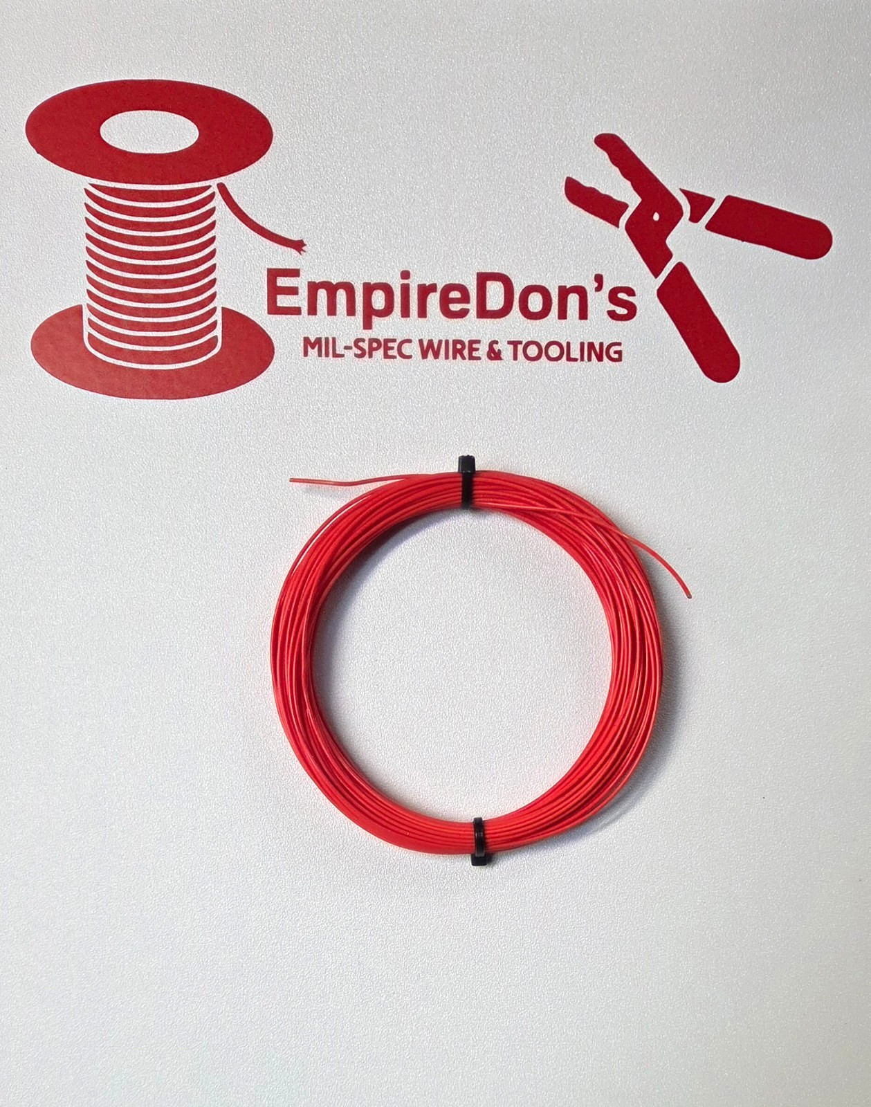 20 AWG Red, Mil-Spec Hook Up Wire, (PTFE) Stranded Silver Plated, 50 ft