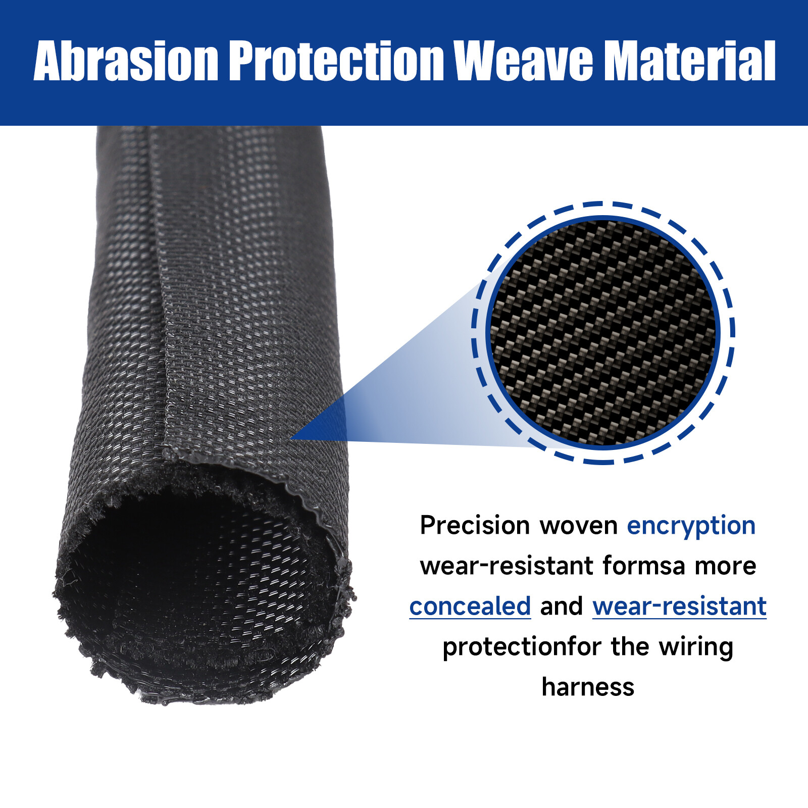 Wire Loom for High-Temperature Automotive Harness Wrap Cable Management 10/30ft