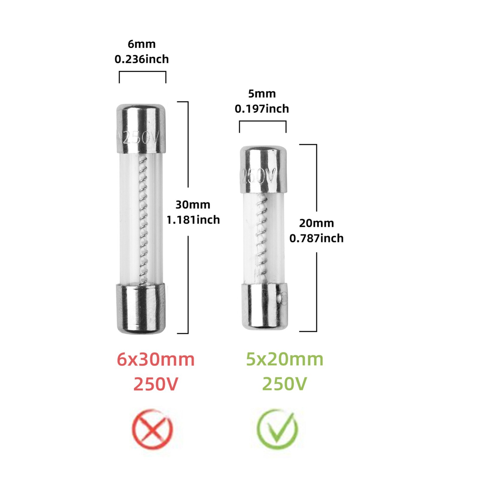 5Pcs 4A 250V SLOW Blow GLASS Fuse 5X20mm T4AL250V 4 amp Time-Delay Fuse