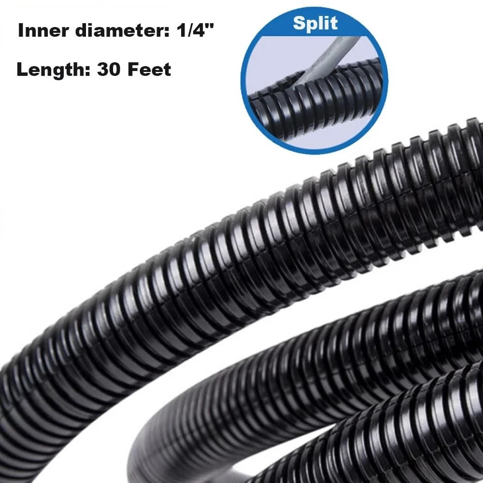 30 FT 1/4” Wire Loom Split Tubing,Dog Cat Cord Protector,Split Wire Loom Tubi…