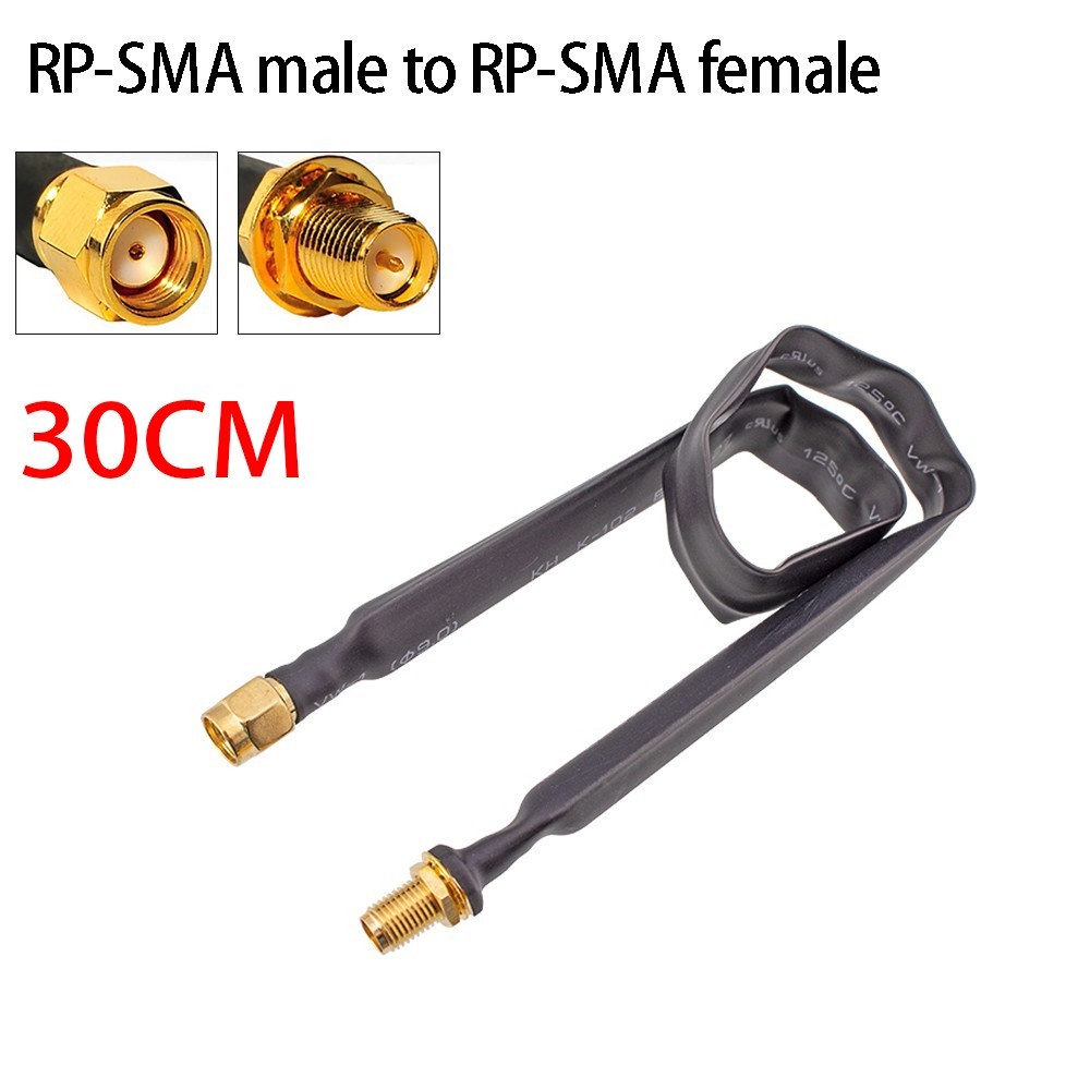 RP-SMA, Helium Ultra Low Loss 30cm Flat Coaxial Cable Extension Pigtail