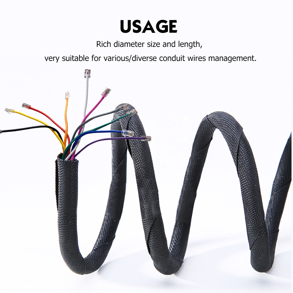 Braided Cable Sleeve Wire Loom Covers Cords Protector Tubing Lot