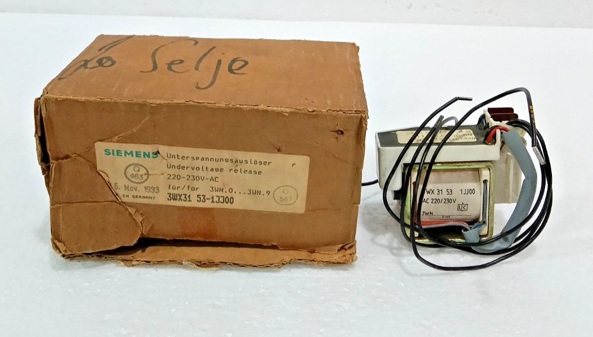 *NEW IN BOX* SIEMENS 3WX3153-1JJ00 220-230VAC UNDER VOLTAGE RELEASE