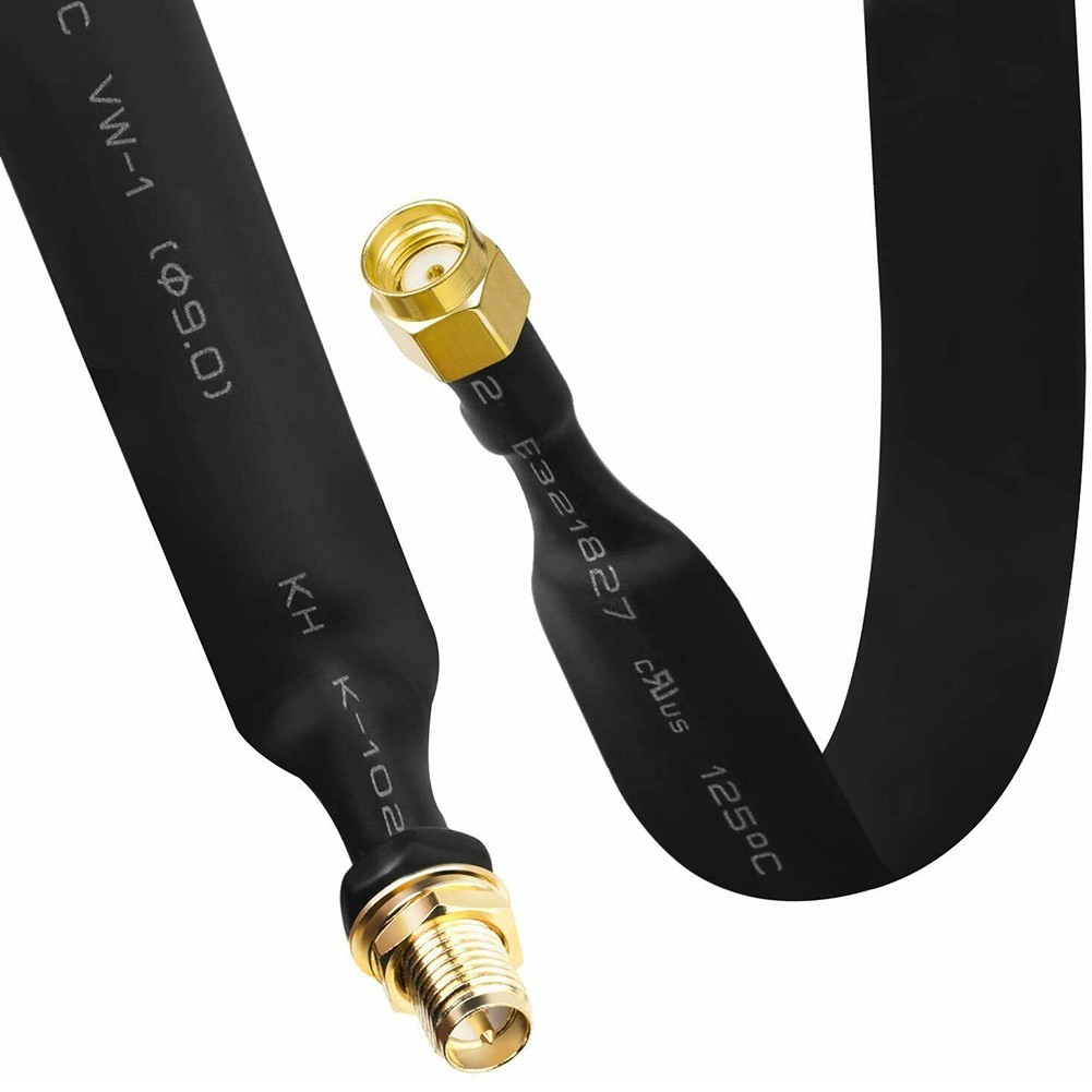 RP-SMA, Helium Ultra Low Loss 30cm Flat Coaxial Cable Extension Pigtail