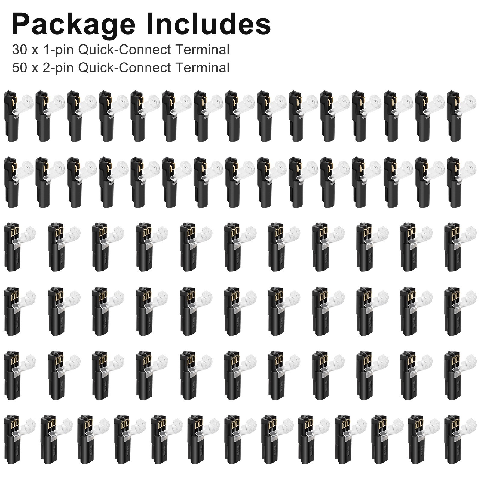 80PC Quick Wire Connectors 1Pin 2Pin No Strip Solder Car Electrical Terminal Kit