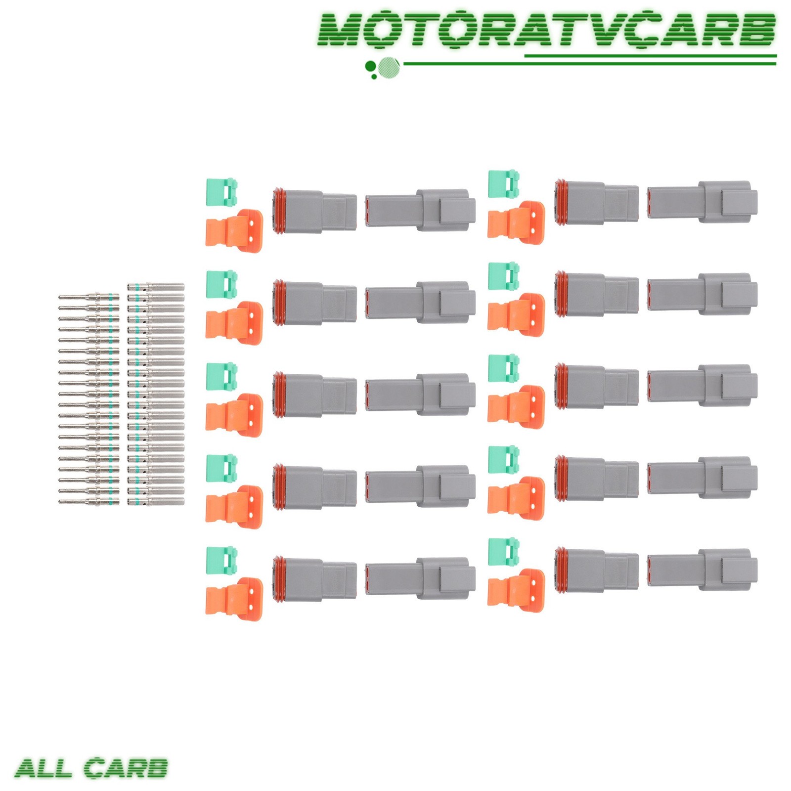 ALL-CARB 10Pair 2 Pin Connector 14-20AWG DT Connector Fit For DT04-2P DT06-2S
