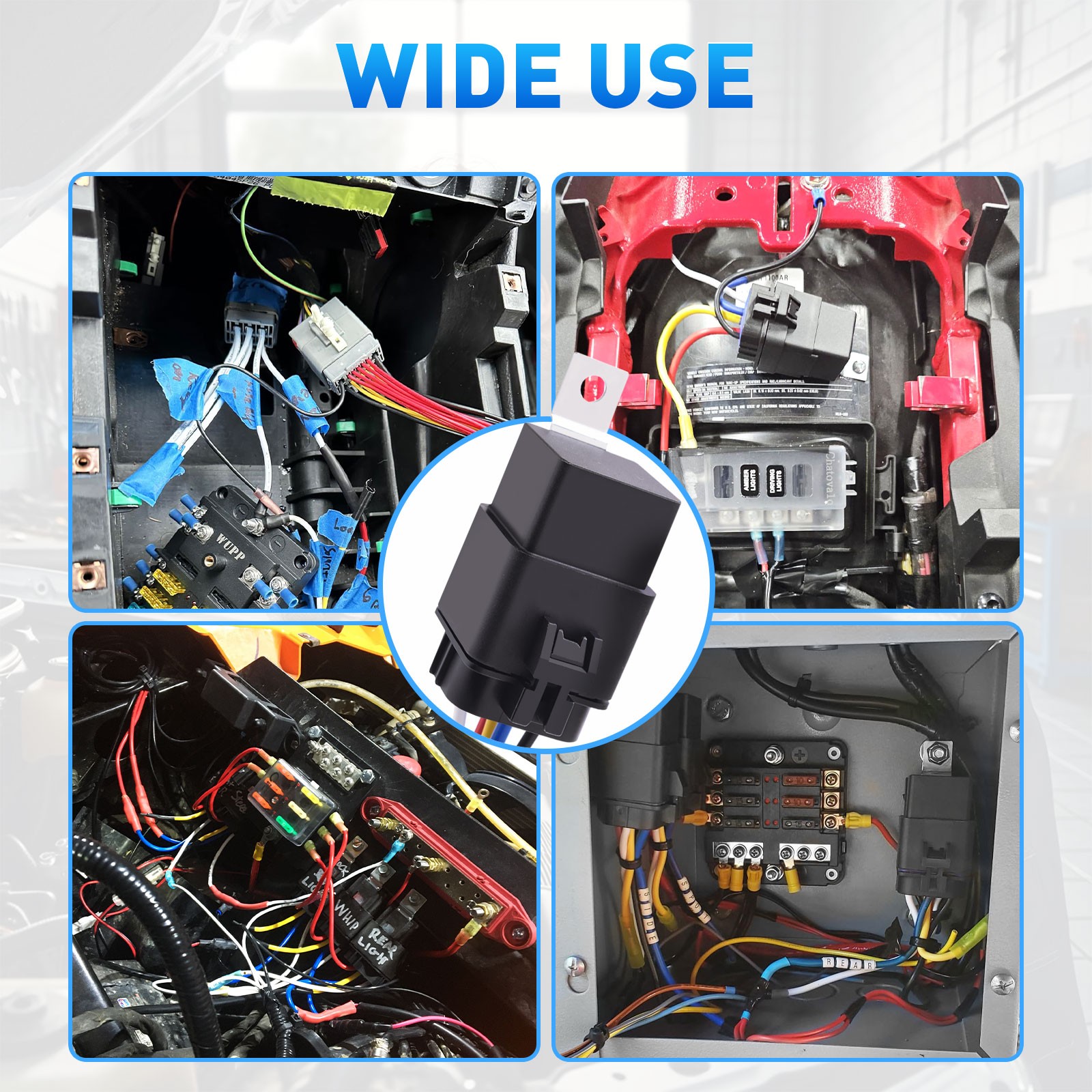 5Pcs Waterproof 12V 30/40A SPDT Relay Switch Harness Set 5PIN 14 AWG Hot Wires