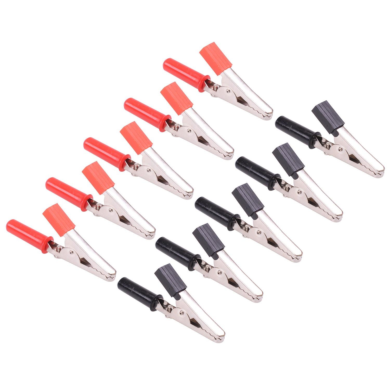 5 Pairs Red Black 51mm Alligator Crocodile Clip Connector 10A