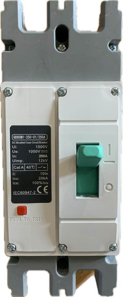 2P MCCB Circuit Breaker for Solar Battery Protection – 250A, DC 1000V