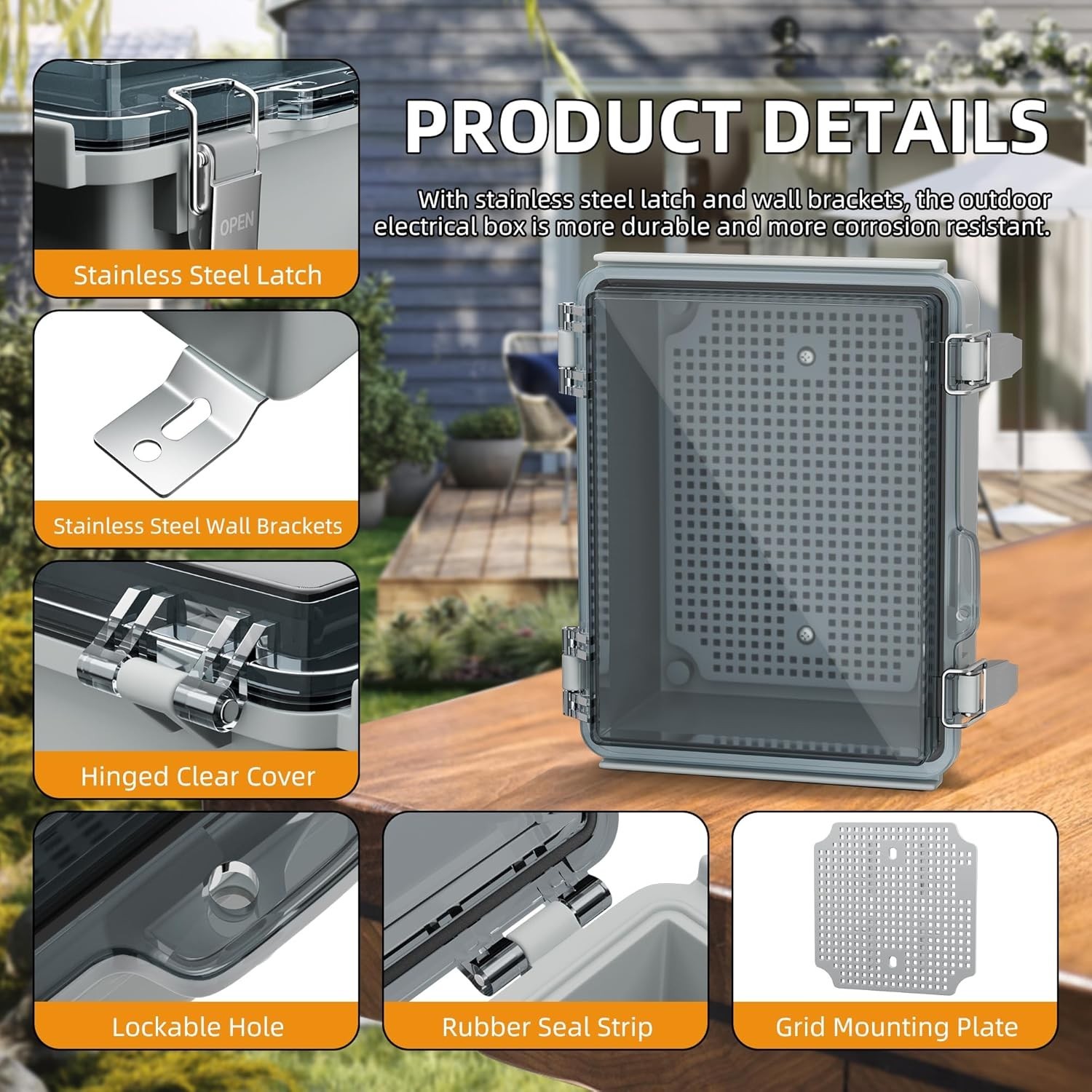 Outdoor WiFi Enclosure Weatherproof Waterproof Switch Router Box Plastic 8.7x…