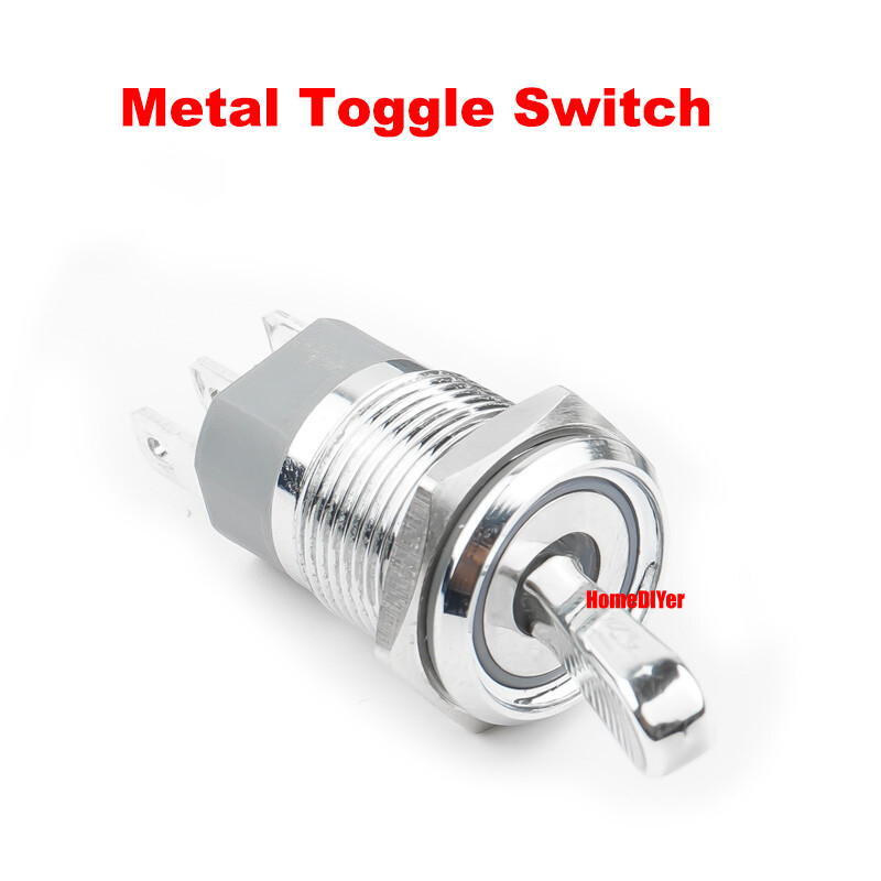 16mm LED Metal Toggle Switches On/Off 2 Positions Waterproof IP65 Button Switch