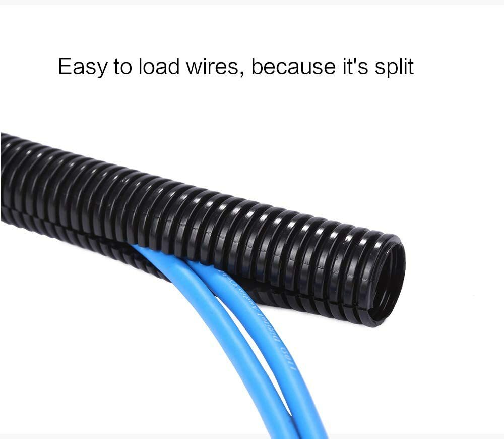 Split Cable Sleeves Wire Loom Split Tubing Auto Wire Conduit Flexible Cover Lot