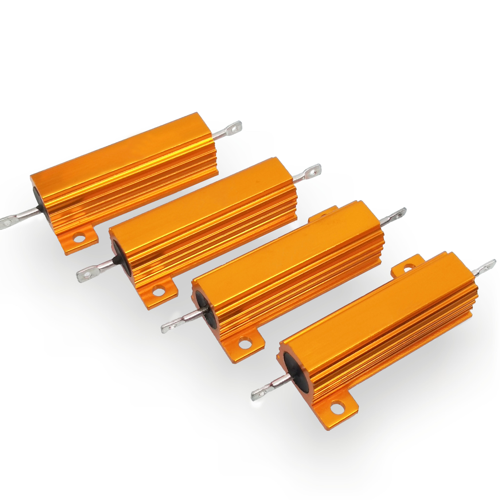 US Stock 4pcs 5 ohm 5 50W Watt Aluminum Housed Metal Case Wirewound Resistors