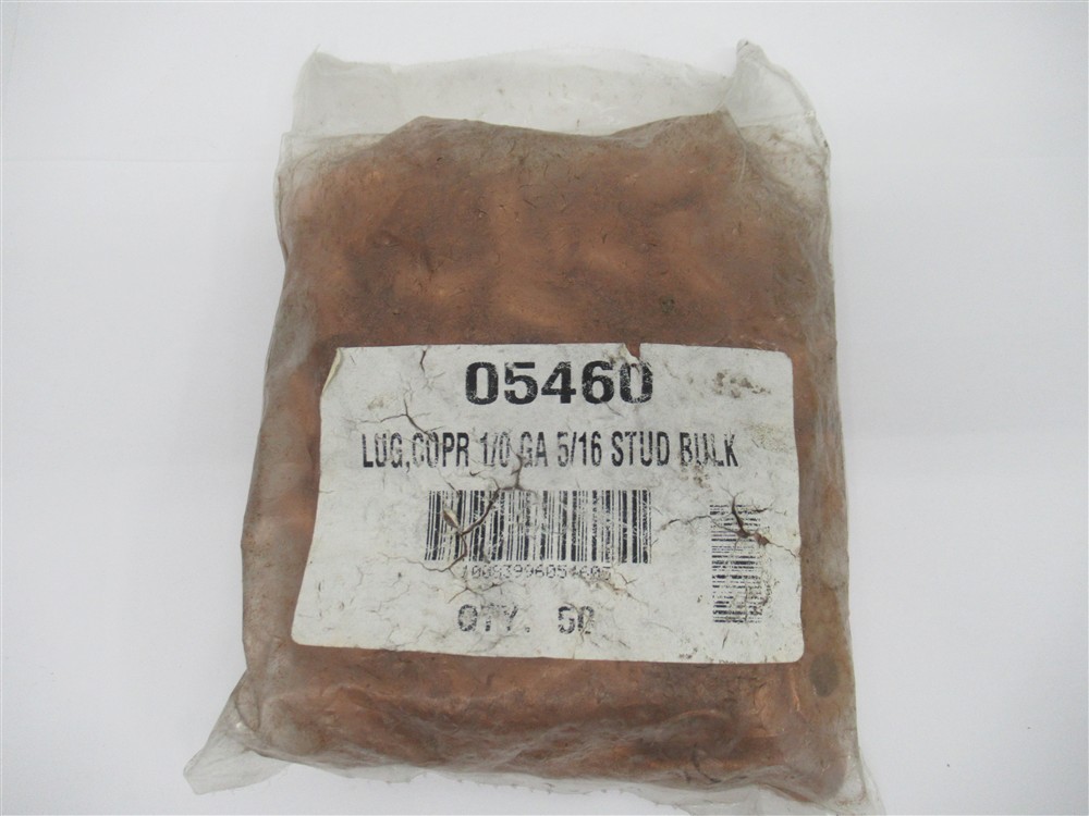 05460 , Copper Lug , 1/0 Ga. , 5/16″ Stud (PK 50)