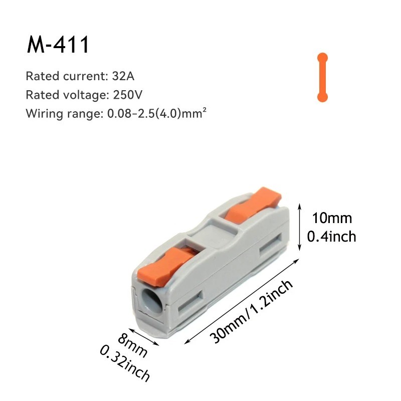60PCS Universal Lever Wire Connectors Compact Inline Quick Splice Terminal Block