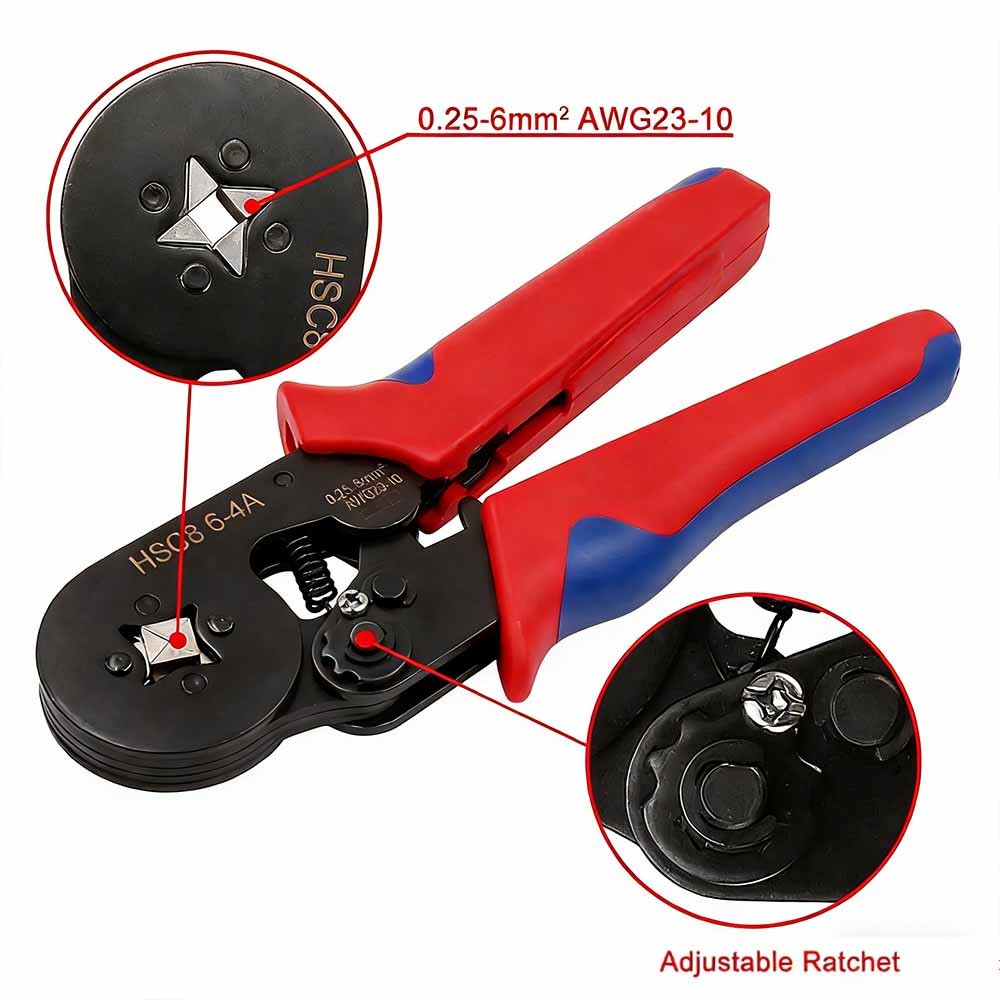 Ferrule Crimping Tool Kit AWG23-7 Self-adjustable Ratchet Wire Crimping Tool Kit