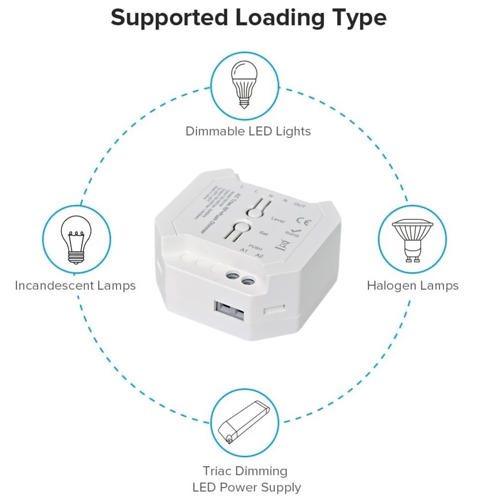 LED Driver AC Triac Dimmer V0 Fire-resistant Housing Automatic Recovery