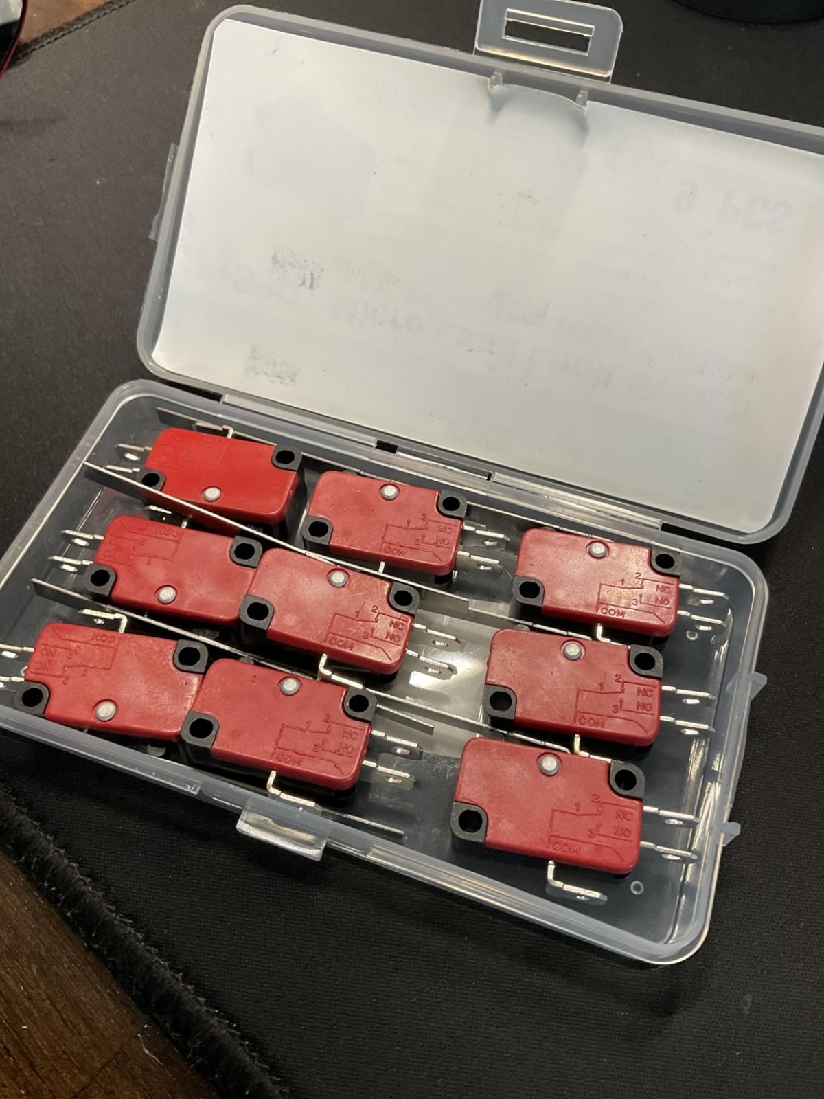 Micro Limit Switch 9PCS SPDT 1NO 1NC 15A Long Hinge Lever Black and Red NEW