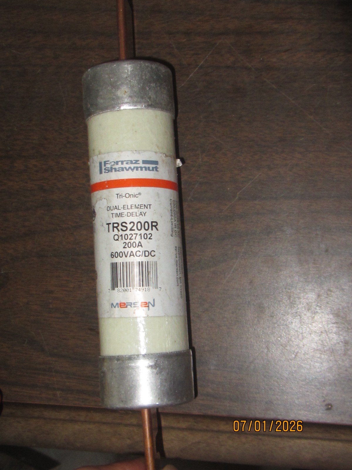 Shawmut 200 amp Trionic fuse TRS200R. Old inventory. Class RK5. Tested.