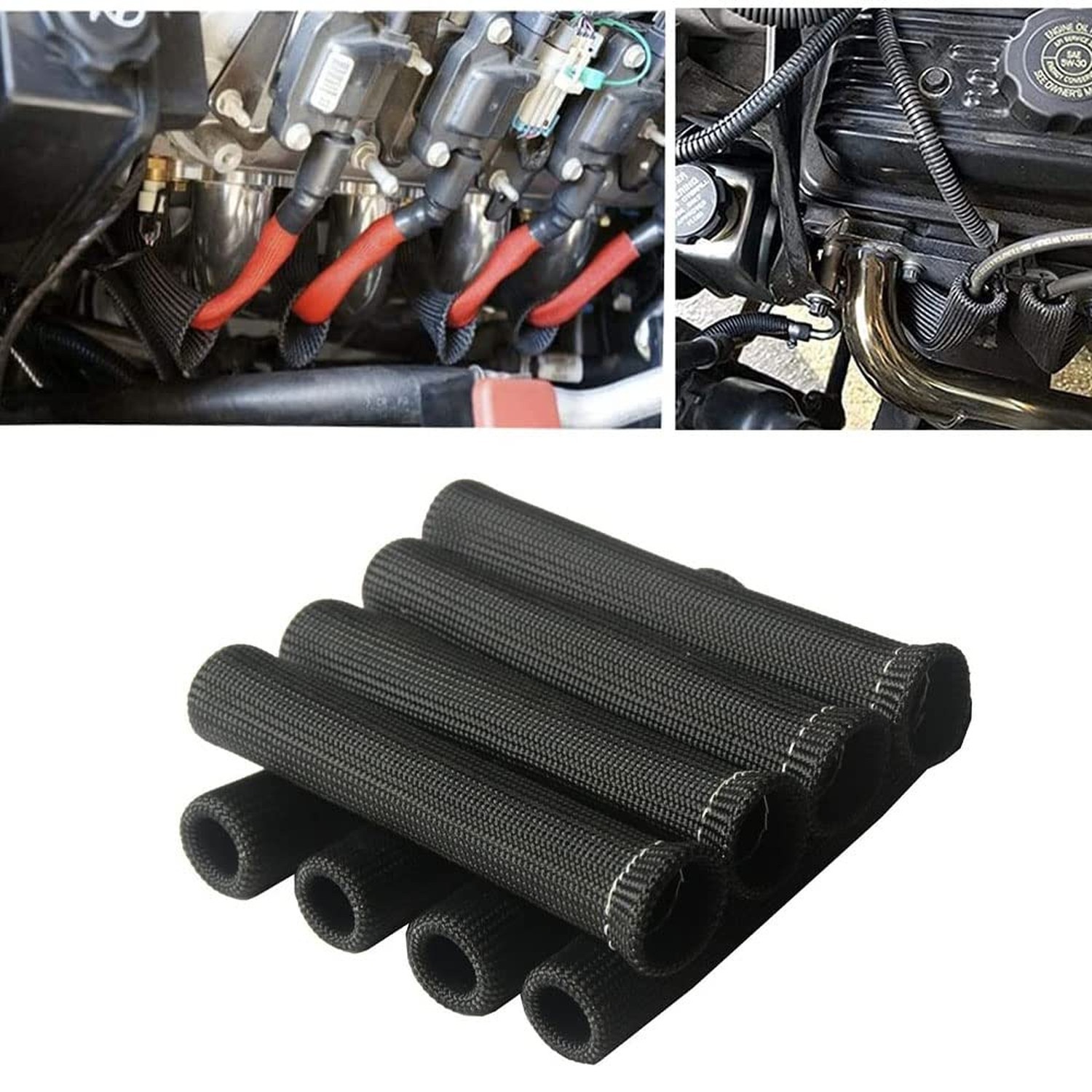Spark Plug Wire Heat Shield Sleeve Protection 2500 High Temp Heat Tape Protec…