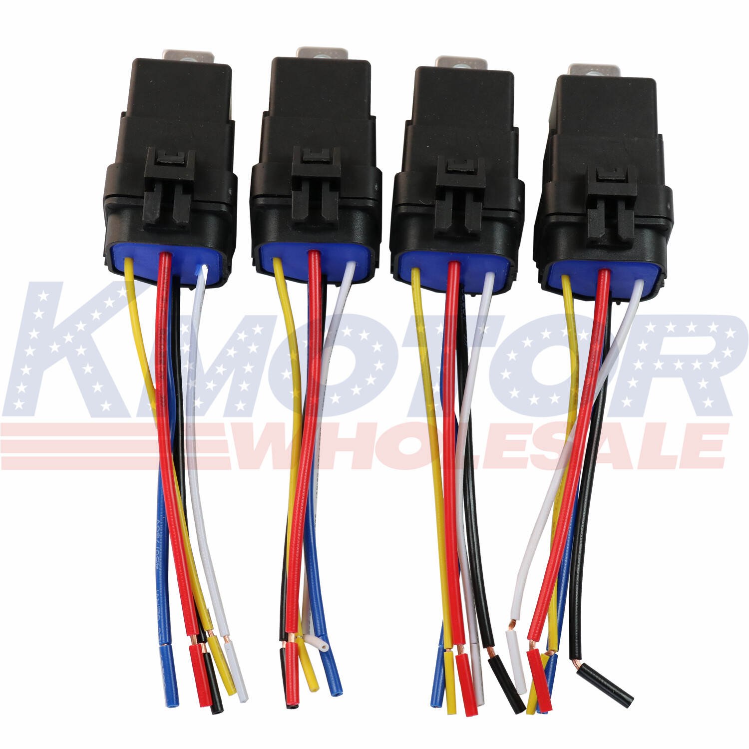 Car Auto 5 Pin&Wire Relay Plug Socket 4pcs Heavy Duty Waterproof Auto 12V 40 amp