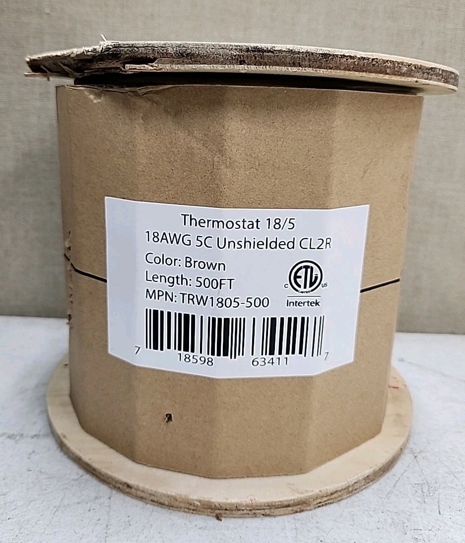 NEW 18/5 Thermostat 18 AWG 5 Conductor Unshielded Cable 500 Feet