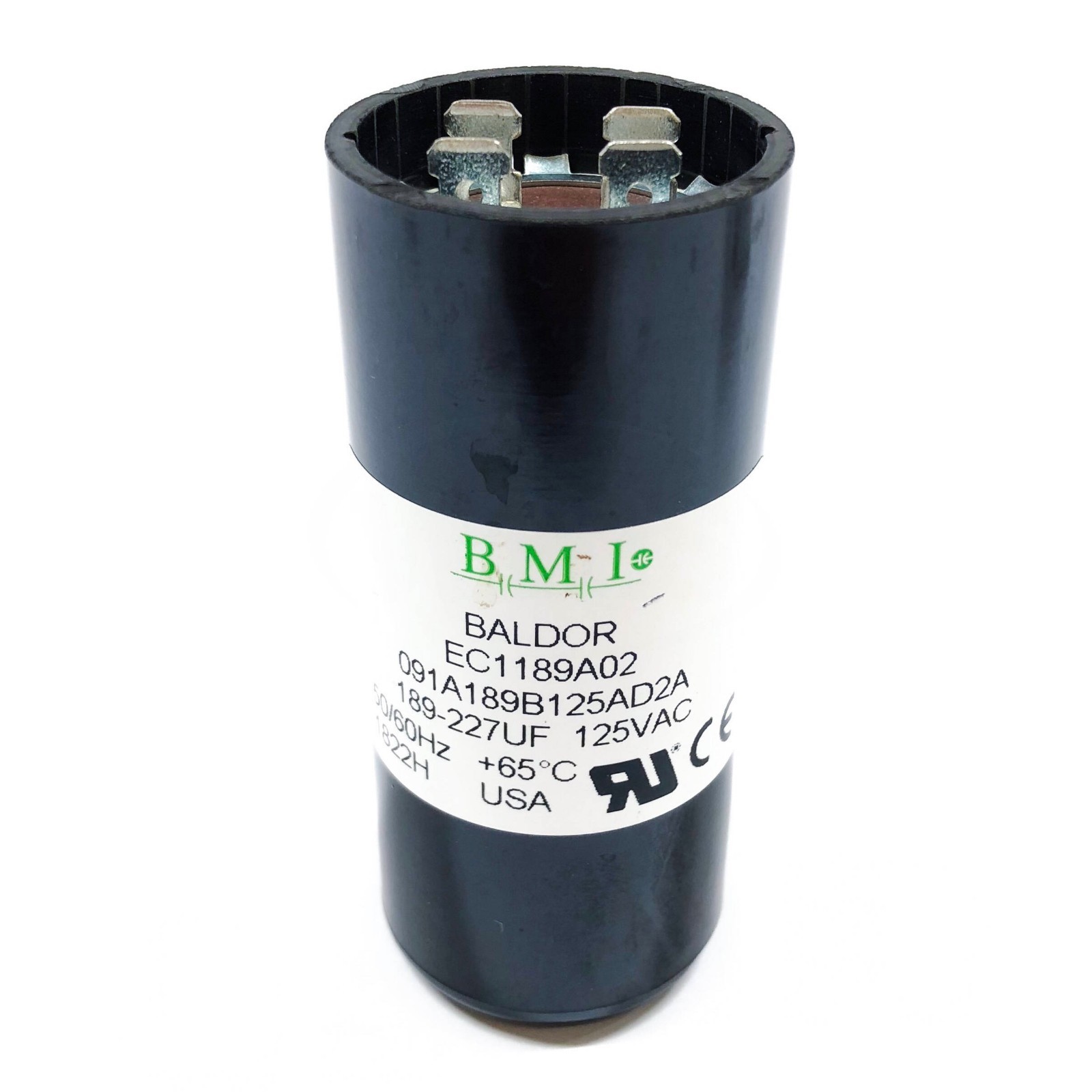 Baldor EC1189A02SP Start Capacitor (Electrolytic), 189-227uF, 125VAC 50-60Hz