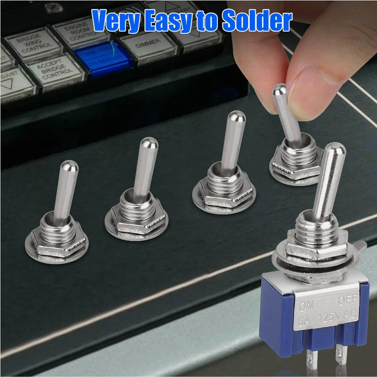 50Pcs MTS-101 2 Position Toggle Switch Kit 2 Pin SPST ON-OFF 6A 125VAC US Stock