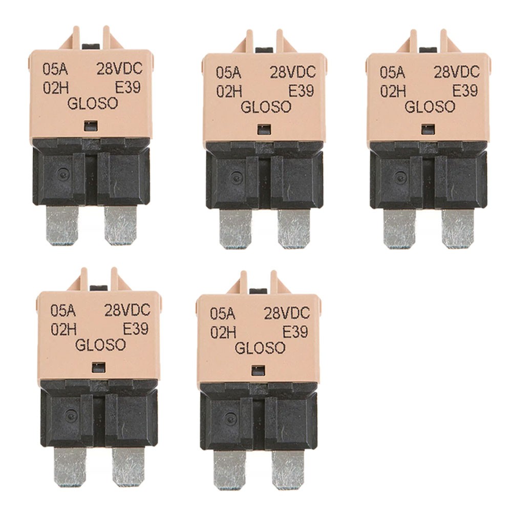5x 5A Circuit Breakers Resettable Blade Type Fuse Car Van Truck Boat Marine