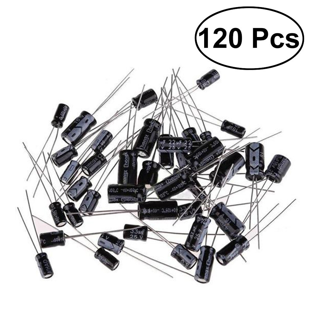 120Pcs Aluminum Electrolytic Capacitor Assortment Set Durable for Electronics