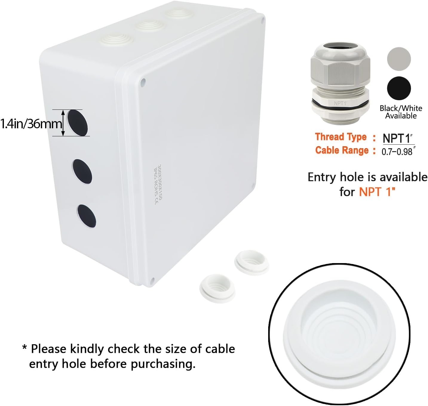 Outdoor Electrical Enclosure 11.8×11.8×5.9″