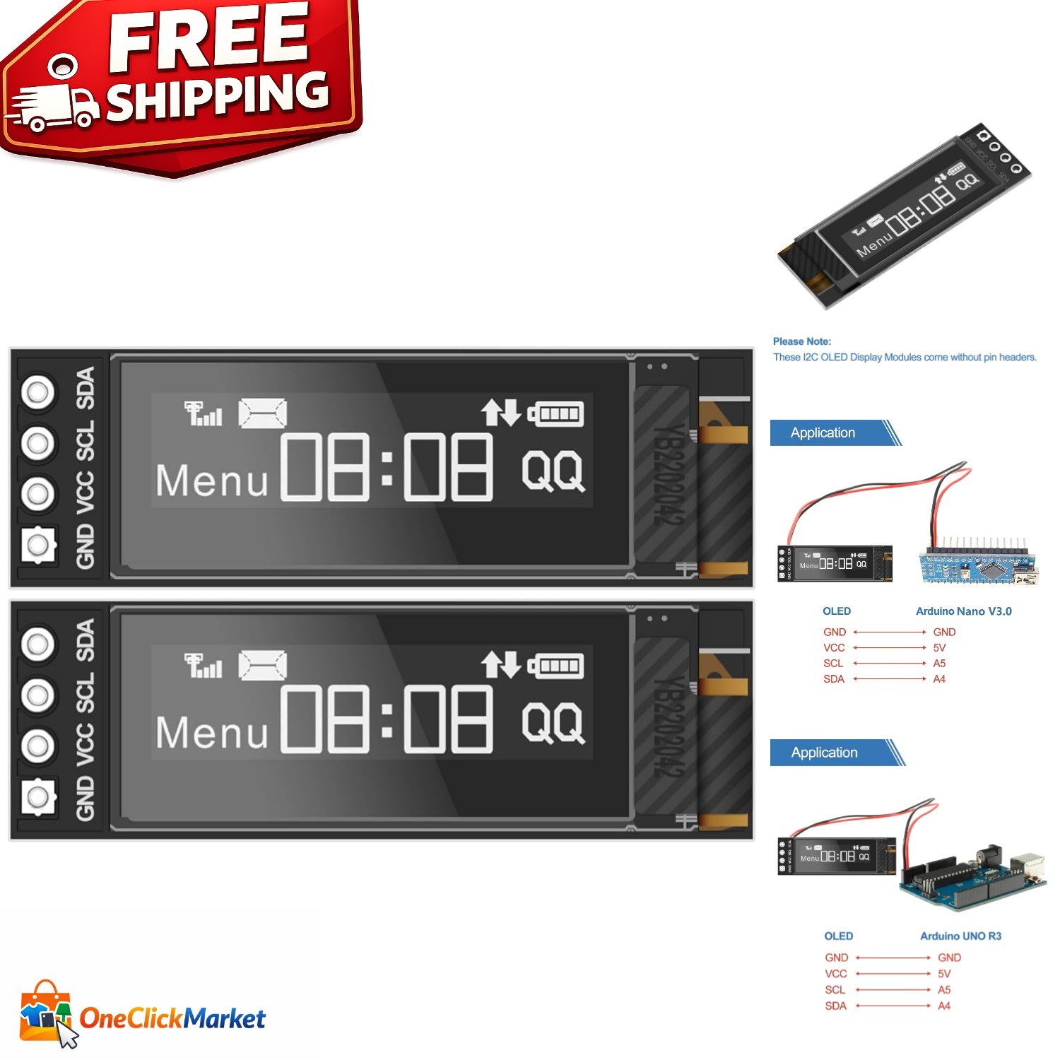 Self-Luminous 0.91 Inch OLED Display – 128×32 Pixels for Electronic Projects