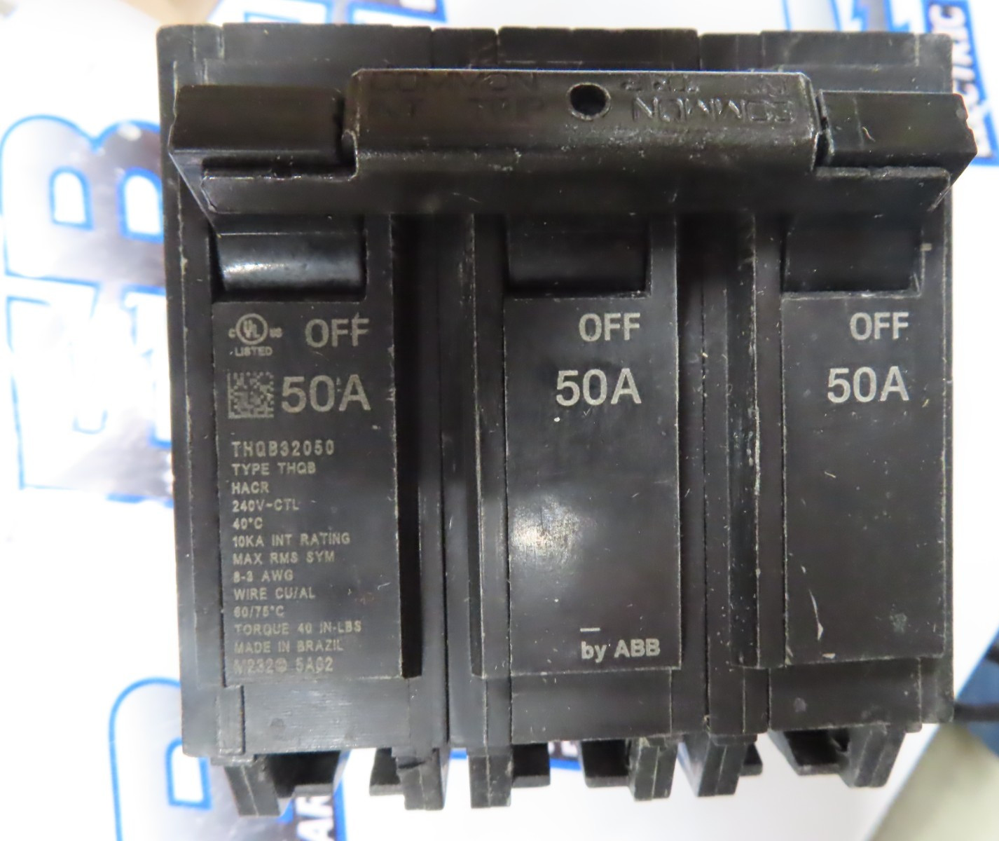 GE ABB THQB32050 Circuit Breaker (NS) 50 Amp 240 Volt 3 Pole Bolt On 10K -NEW-O