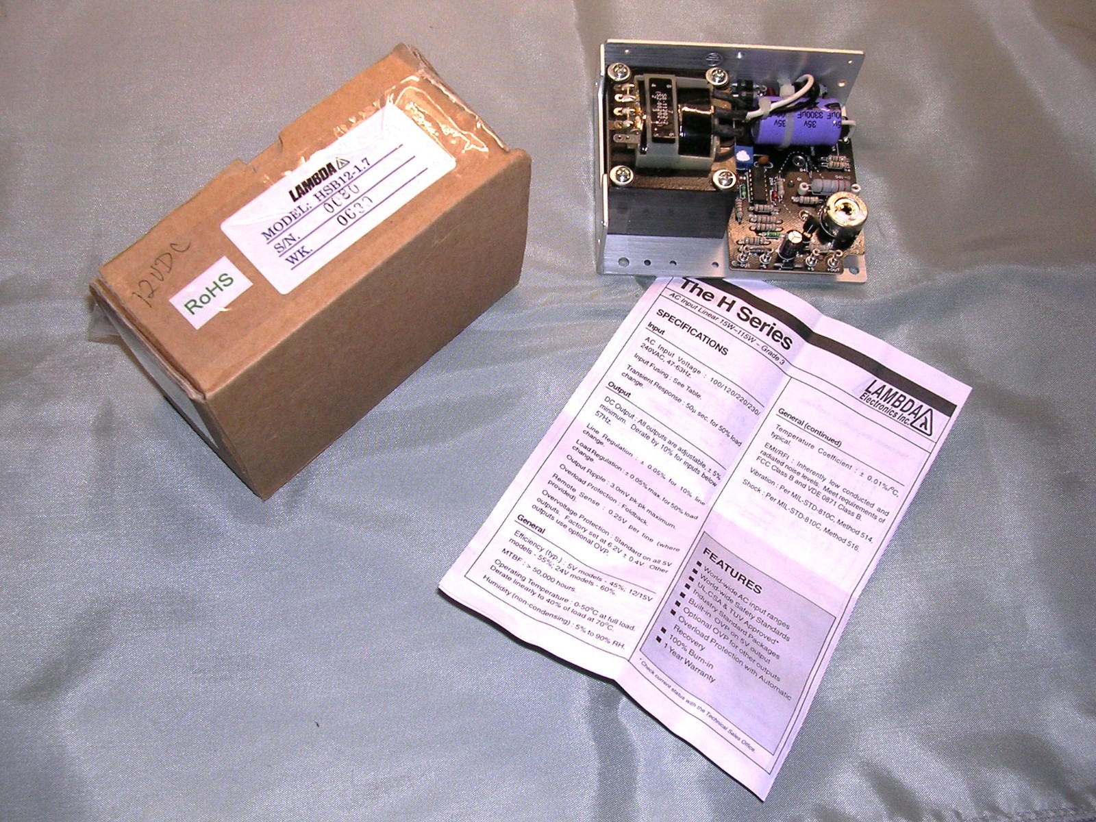 Lamda Model HSB12-1.7A +, 12V 1.7A Linear Power Supply – New in box