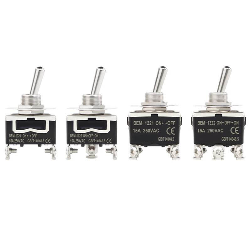 15A 250V Toggle Flick Switch ON-OFF-ON Car Dash Light Metal SPST 2 3 4 6 Pin
