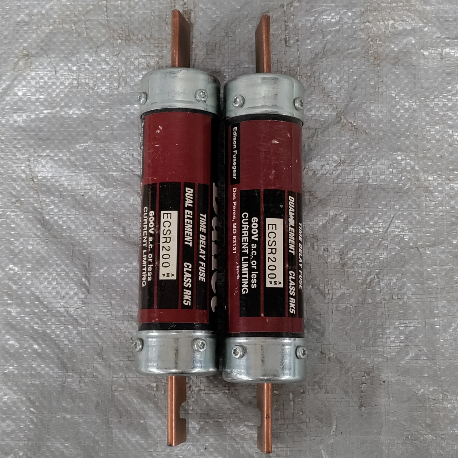 Edison ECSR200 Fuse Lot 2 200A 600V Class RK5 Time Delay
