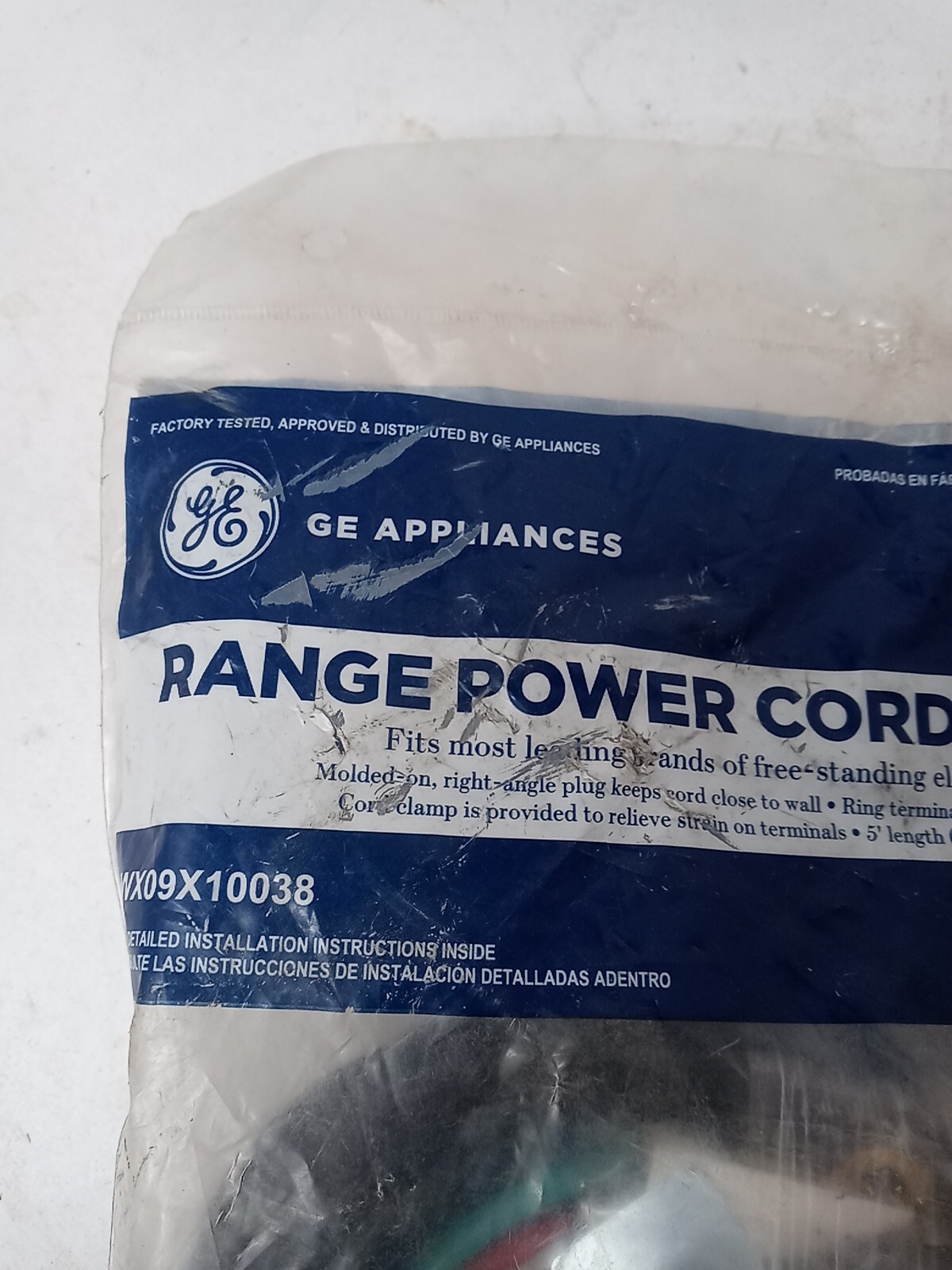 GE WX09X10038 (5FT)’ 4-WIRE 40 AMP RANGE CORD