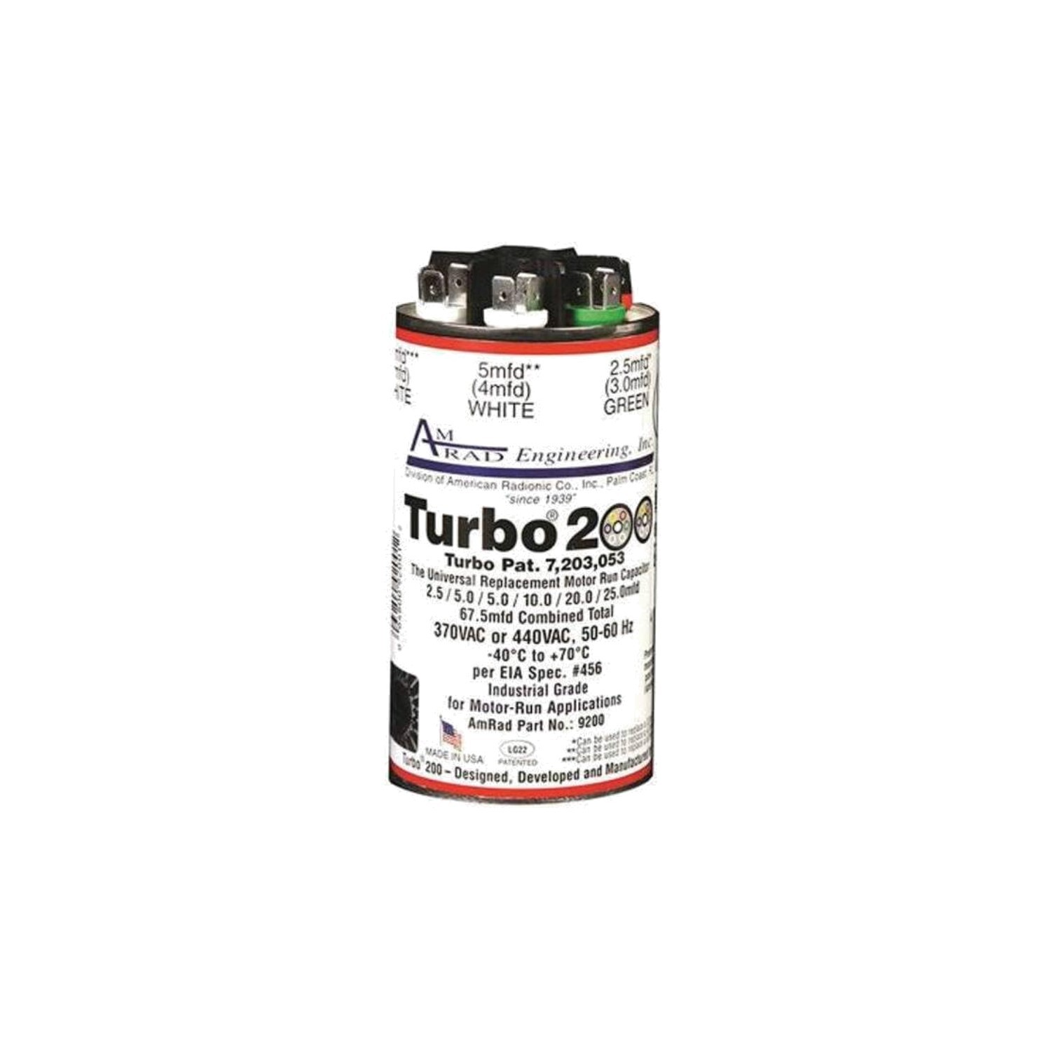 Turbo 200 Motor Capacitor – 440V, 200uF, Round Shape