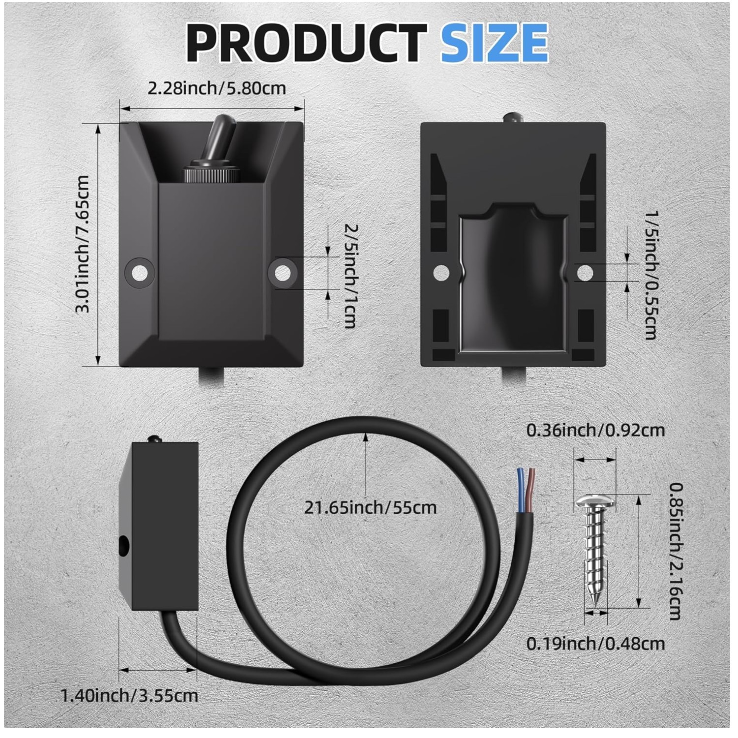 Latching Toggle Switch 2ft Wire for Boat, Automotive