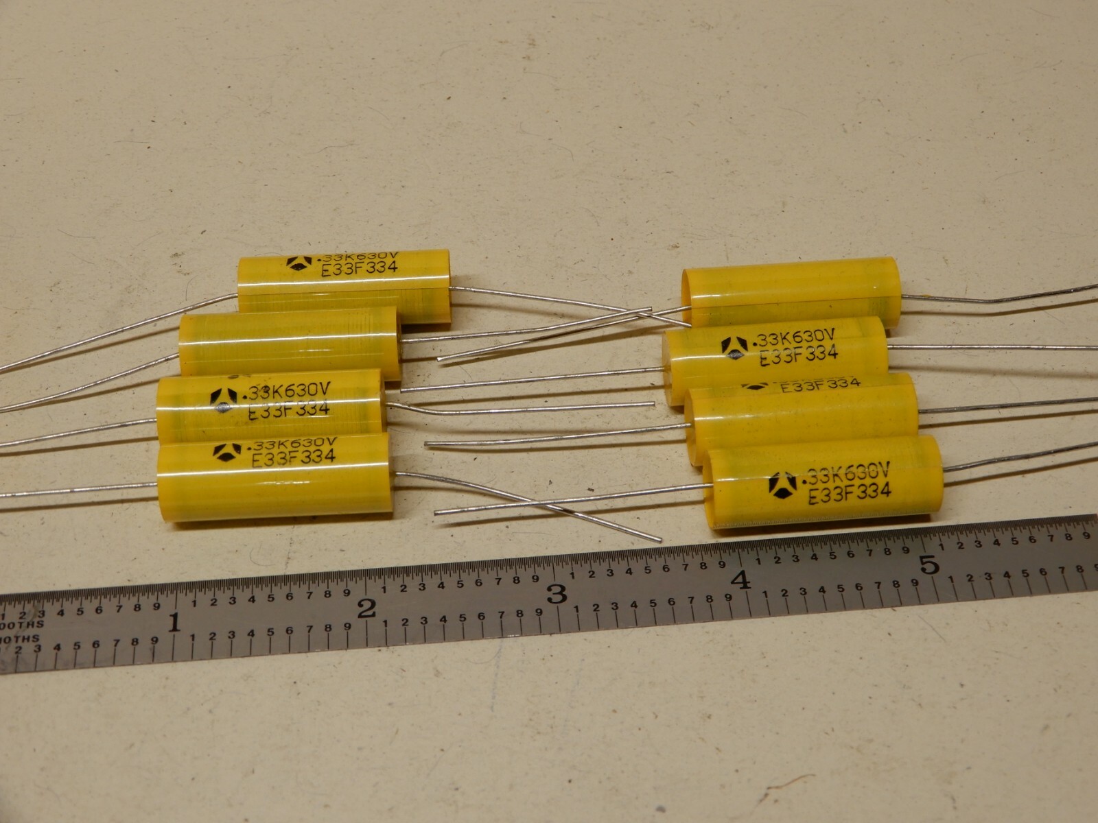 Thomson Metalized Polyester Audio Capacitors .33 uf 630V Qty 8 NOS